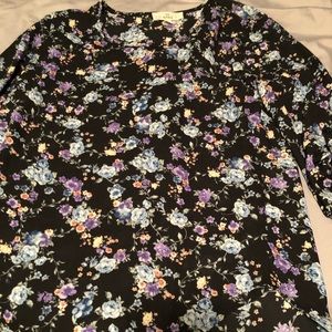 3/4 Floral satin Blouse